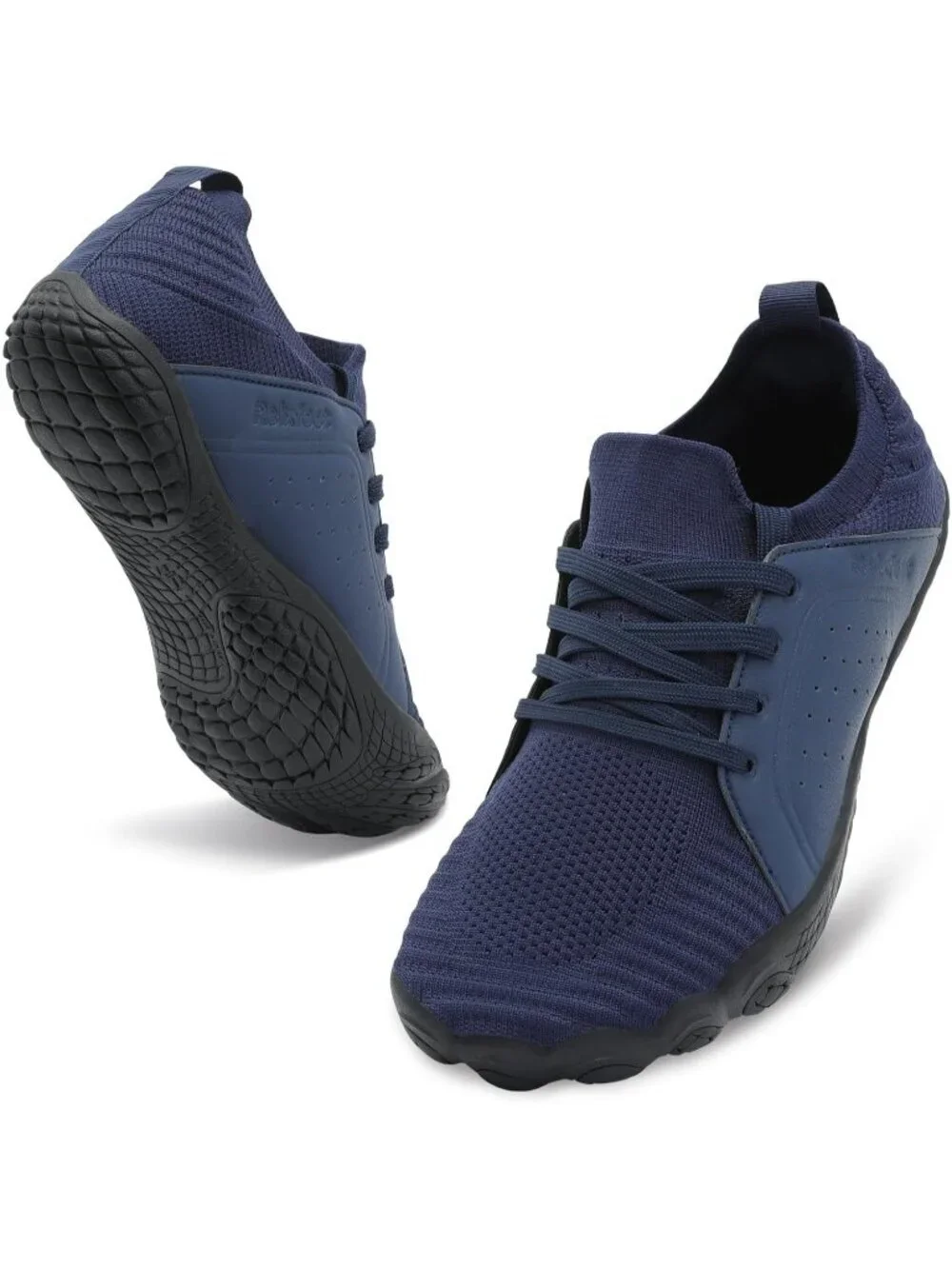 Men's Navy Barefoot Trail Running Shoes Minimalist Wide Toe Box Design Non-Slip